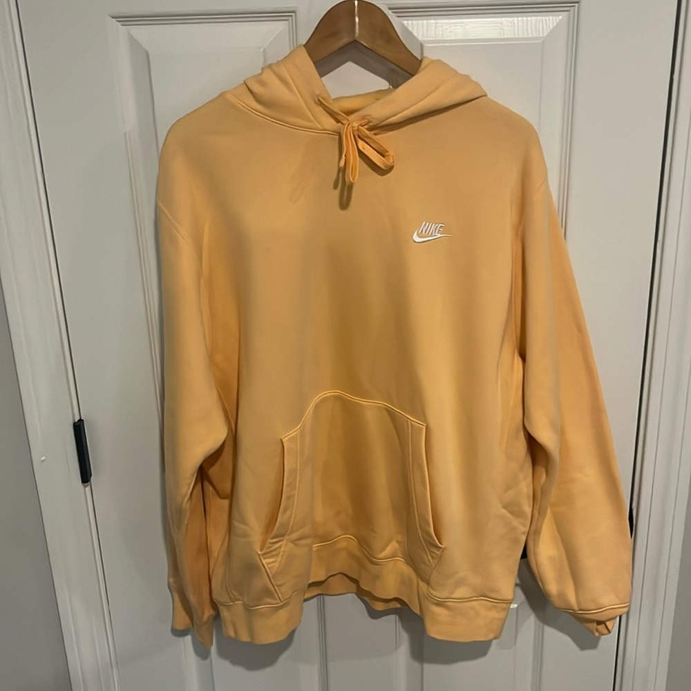 Yellow/ gold Nike club fleece hoodie